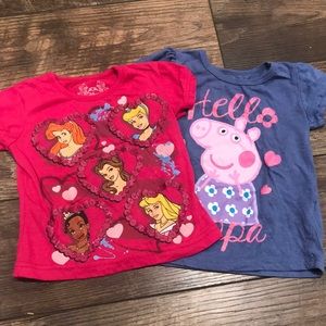 Girls character t-shirts size 2t